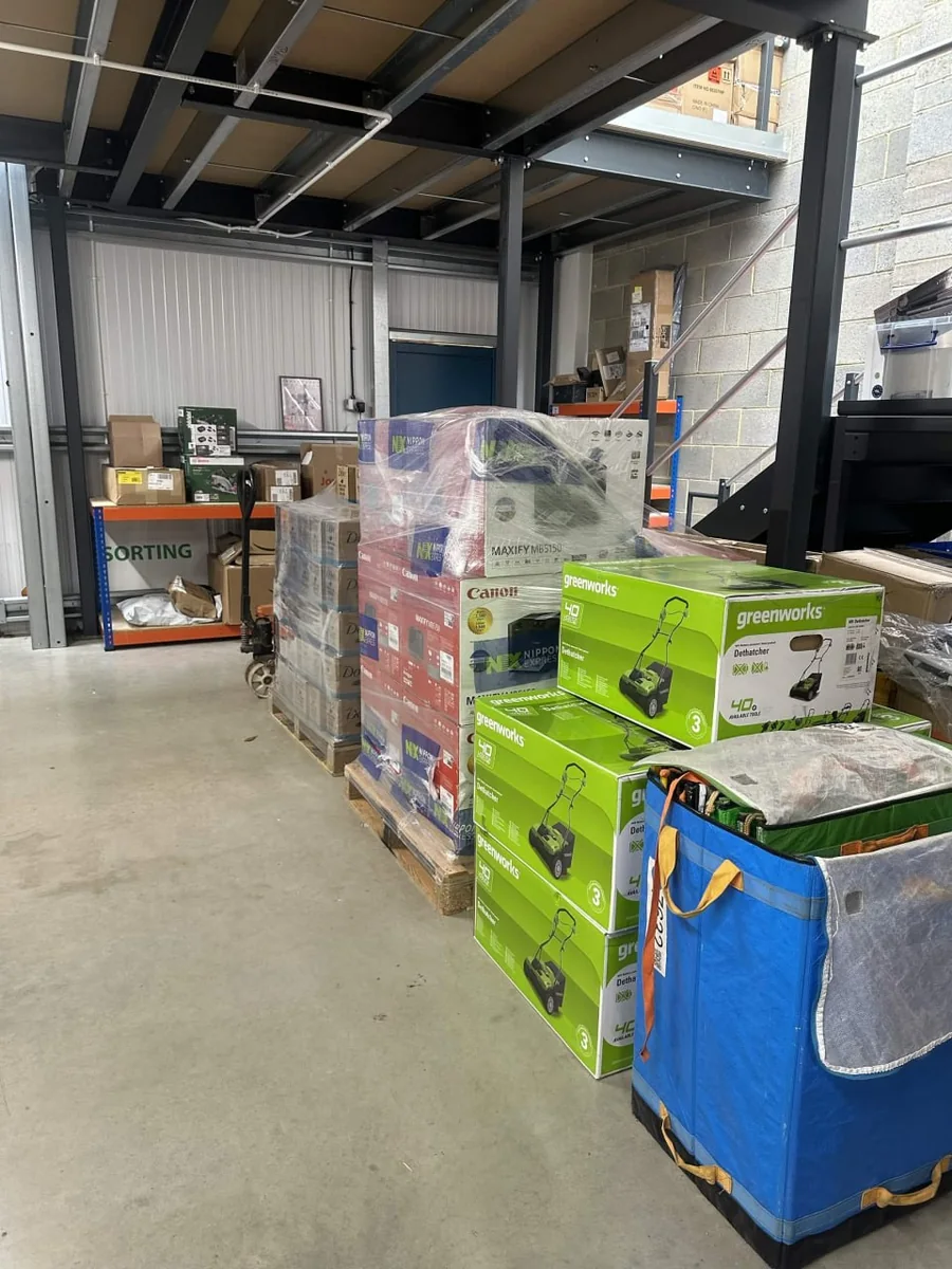 All Things Prep pallet and carton stock staged for wholesale receiving